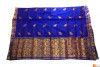 Contrasting Navy Blue and Golden Chador Mekhela Set from Sualkuchi(#711)-thumb-0