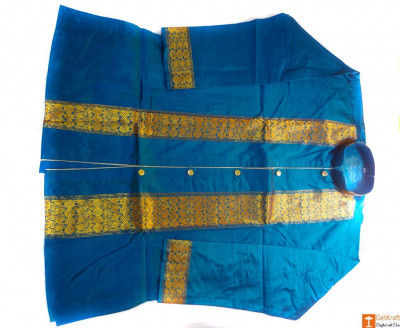 Mens Pure Pat Silk Handmade Kurta (sky blue)(#712)-gallery-0