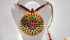 Large Sized Japi Pendant Designer Necklace and Earrings Assamese Jewellery Set(#729)-thumb-0