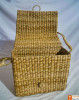 Natural Straw Handbag with Cover and Button Closure(#795)-thumb-1