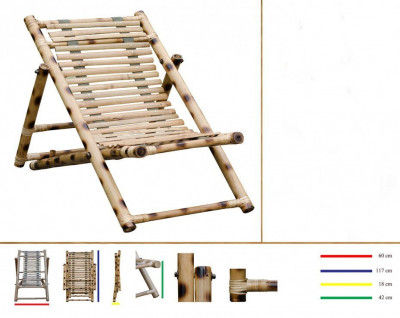 Bamboo Outdoor Foldable Relaxing Poolside Beach Garden Chair(#803)-gallery-0