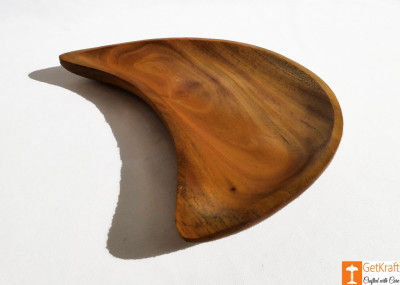 Wooden Acacia Crescent Moon Shaped Catch-all Tray(#813)-gallery-0