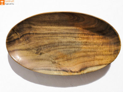 Smooth Finished Wooden Oval-Shaped Catch-all Valet Tray(#815)-gallery-0