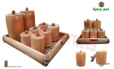 Natural Eco-friendly Bamboo Spice Pot Set(#829)-gallery-0