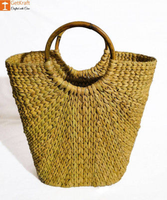 Natural Straw Natural V-bag for Women(#842)-gallery-0