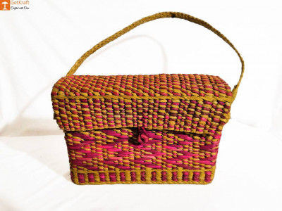 Natural Straw Water Reed Grass Bag Purse(#847)-gallery-0