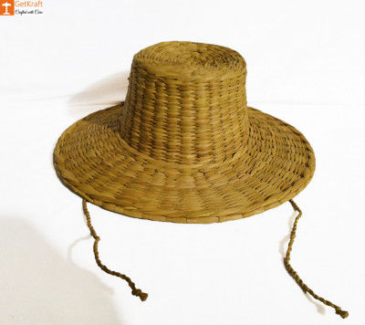 Natural Straw Summer Hat with Laces Water Reed Straw Hat(#852)-gallery-0