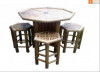 Bamboo Mini Tea Table Bar Table Set(4 Chairs)(#881) - Getkraft.com