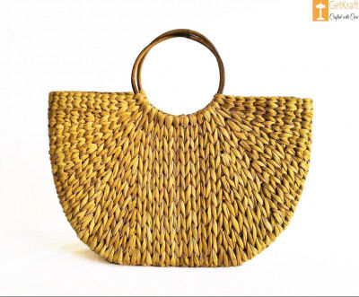 Womens Handmade U bag made of Natural Straw(#887)-gallery-0