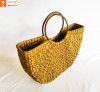 Womens Handmade U bag made of Natural Straw(#888)-thumb-1