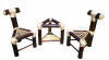 Bamboo Mini Tea Table Bar Table Set(2 Chairs)(#903)-thumb-0