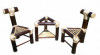 Bamboo Mini Tea Table Bar Table Set(2 Chairs)(#903) - Getkraft.com