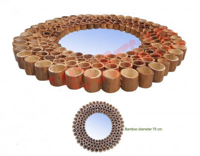 Uniquely Designed Bamboo Mirror(#907)-gallery-0