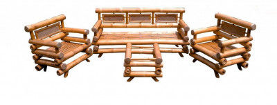 Bamboo Sofa Set with Table(#920)-gallery-0