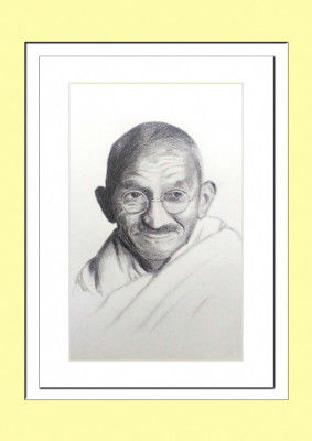 Mahatma Gandhi Pencil Sketch, Drawing, Realistic Art