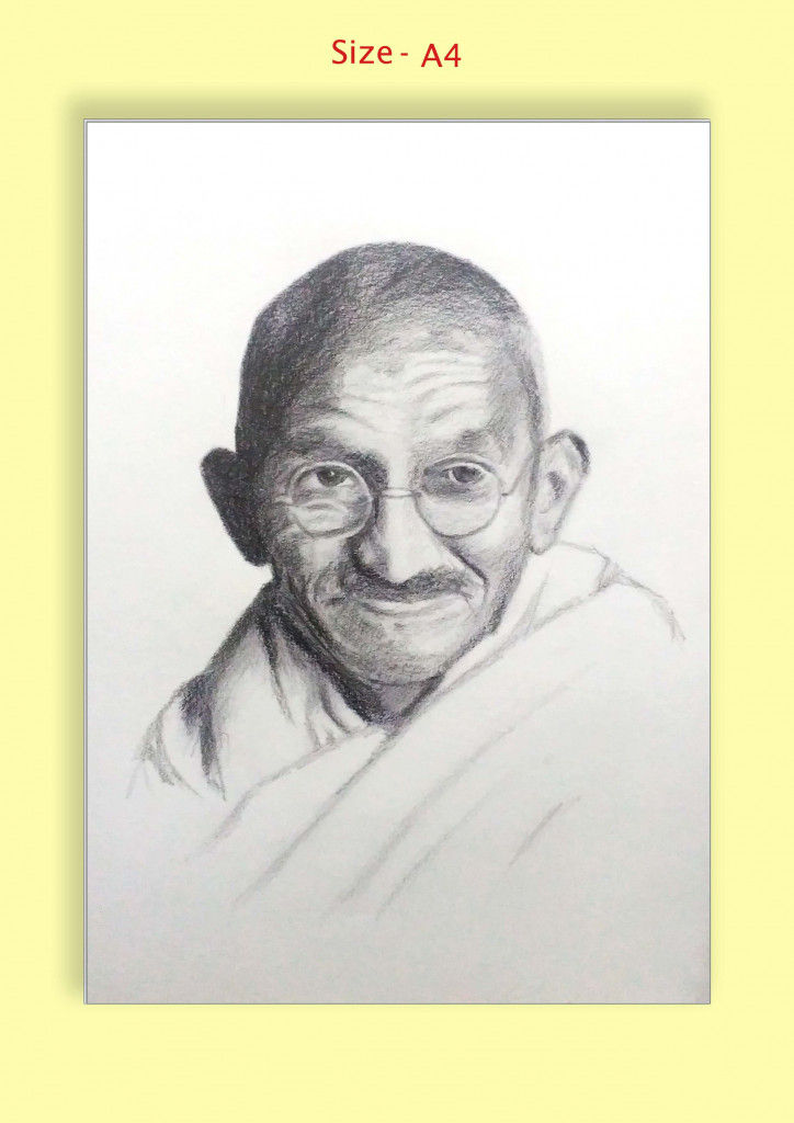 Premium Photo | Artistic Retro Line Art of Mahatma Gandhi with Shading