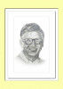 Pencil Sketch Single Person Poster without frame of Bill Gates(#934)-thumb-0