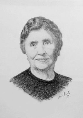 Pencil Sketch Single Person Poster without frame of Hellen Keller(#939)-gallery-0