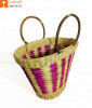 Natural Straw Multicolored Handbag(#948)-thumb-1