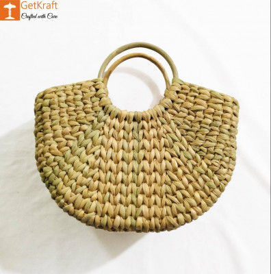 Natural Straw Mini Handmade U bag(#955)-gallery-0