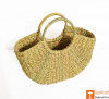 Natural Straw Mini Handmade U bag(#955)-thumb-1