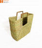 Natural Straw Mini Square Handbag with Square Handles(#957)-thumb-1