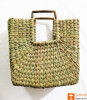 Natural Straw Mini Square Handbag with Square Handles(#957) - Getkraft.com