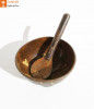 Coconut Shell Spoon Set of 10 Pieces(#965)-thumb-1