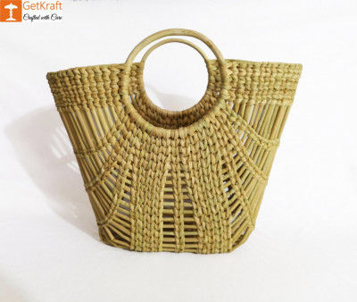 Natural Straw Oval Zally Handbag(#973)-gallery-0