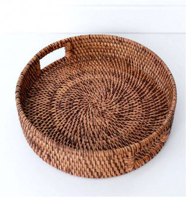 Round Rattan Serving Tray(#985)-gallery-0