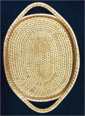 Oval Rattan Cane Tray(#990)-gallery-0