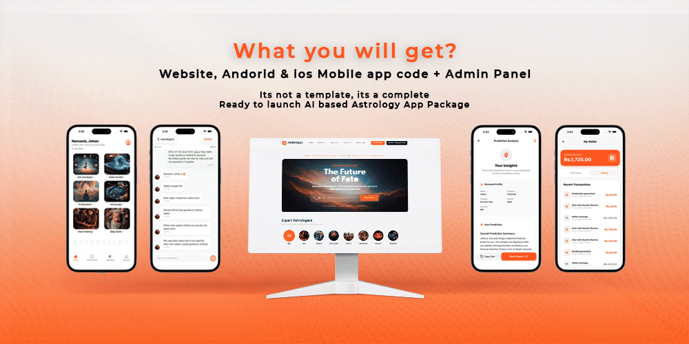 Ready to Use AI Powered Astrology App – Android, iOS, Website & Admin Panel