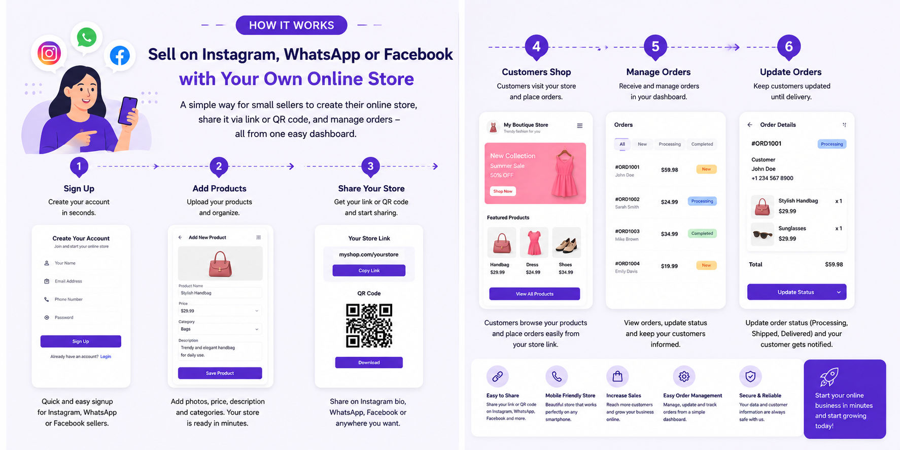 Instagram & WhatsApp Seller Store SaaS – Social Commerce Platform (Android, iOS, Laravel)