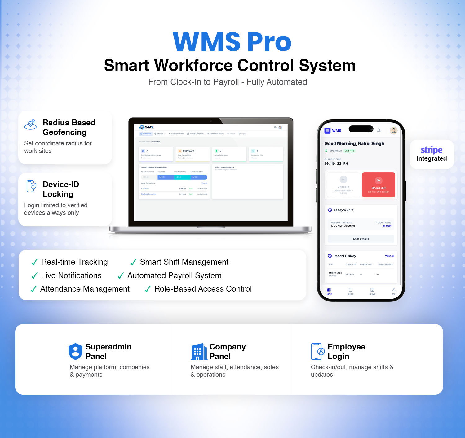 WMS : SaaS Worker Management System | Ready to use | Laravel