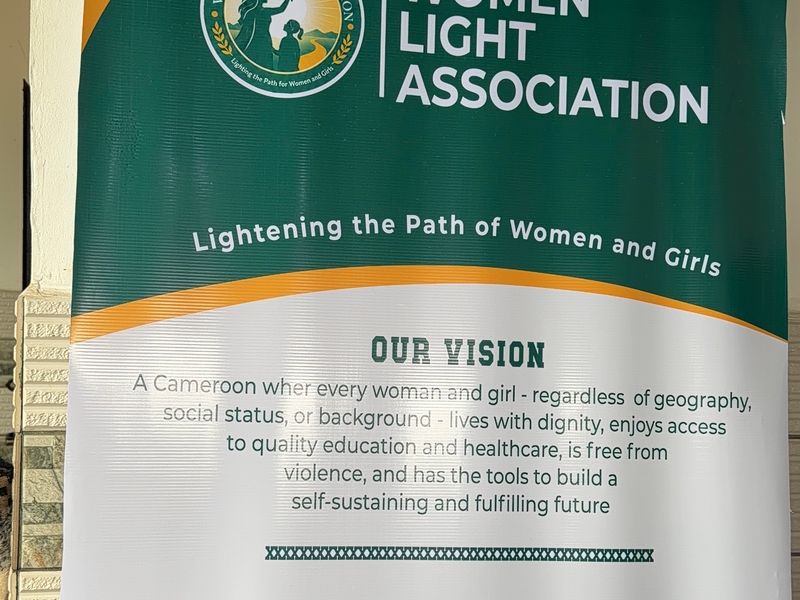 The association's banner, showing its name and vision statement