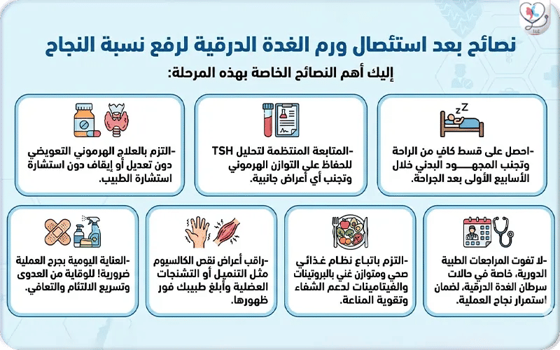 نصائح بعد استئصال ورم الغدة الدرقية لرفع نسبة النجاح