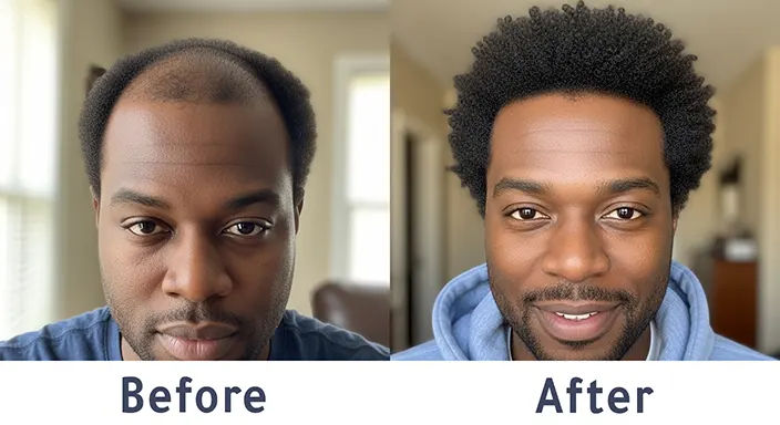 See Before & After Afro Hair Transplant for Afro-Black Hair Men in Istanbul