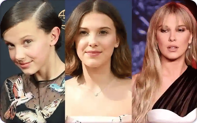 Image of Millie Bobby Brown highlighting noticeable changes in facial structure. Image of Millie Bobby Brown highlighting noticeable changes in facial structure.
