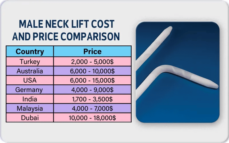 Male Neck Lift Cost and Price Comparison