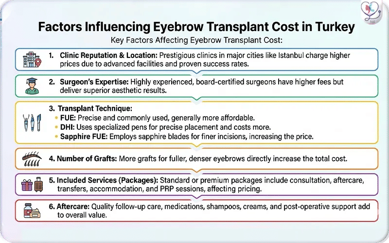 Factors Influencing Eyebrow Transplant Cost in Turkey