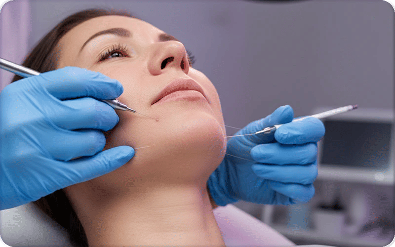 ما هو شد اللغلوغ بالخيوط؟