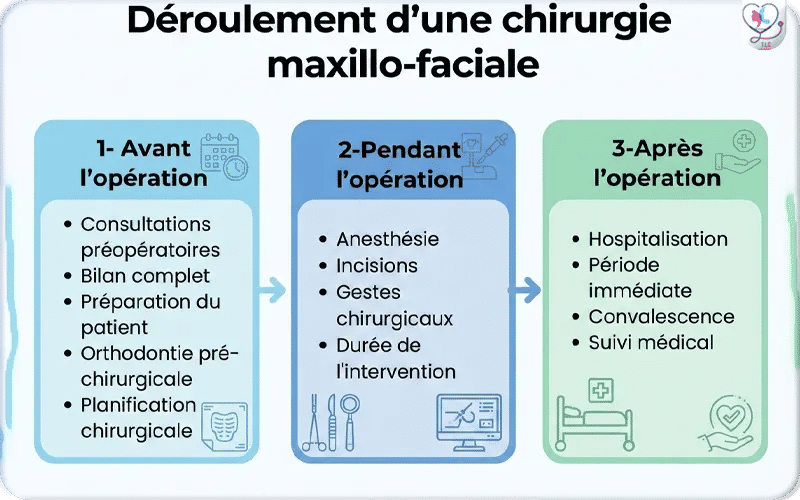 Déroulement d’une chirurgie maxillo-faciale