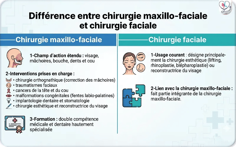 Différence entre chirurgie maxillo-faciale et chirurgie faciale