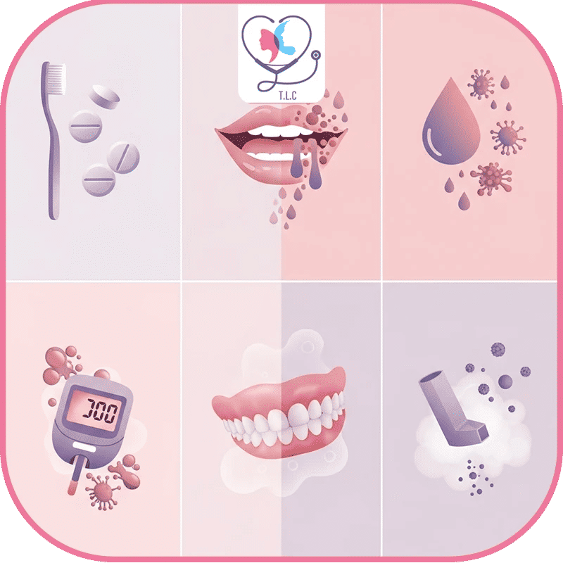 أسباب فطريات الفم