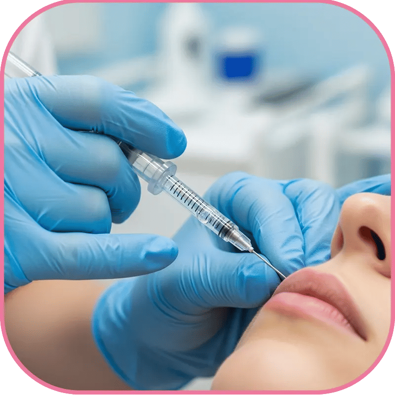 Lip filler injection procedure using hyaluronic acid
