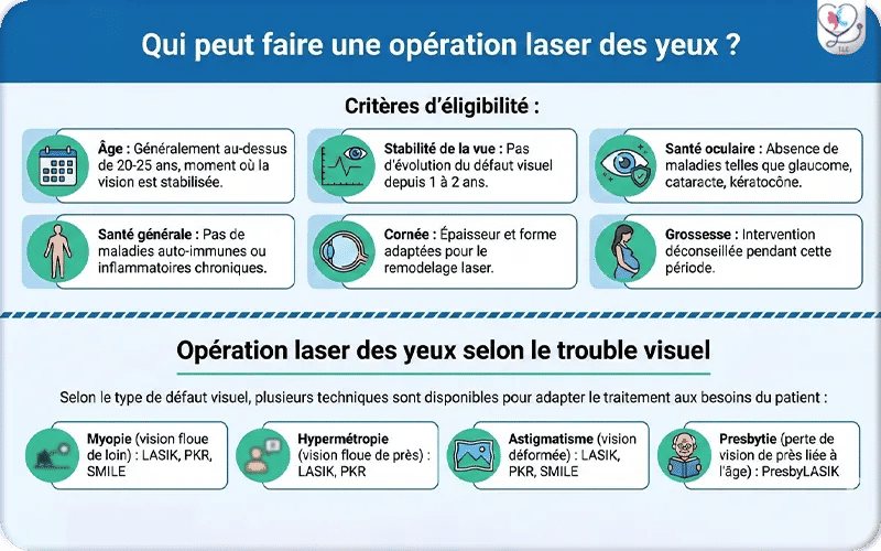 Qui peut faire une opération laser des yeux ?