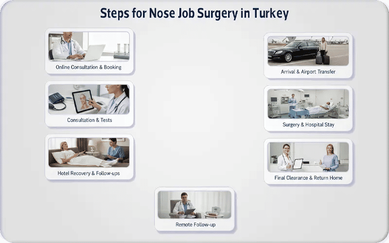 Steps for Nose Job Surgery in Turkey