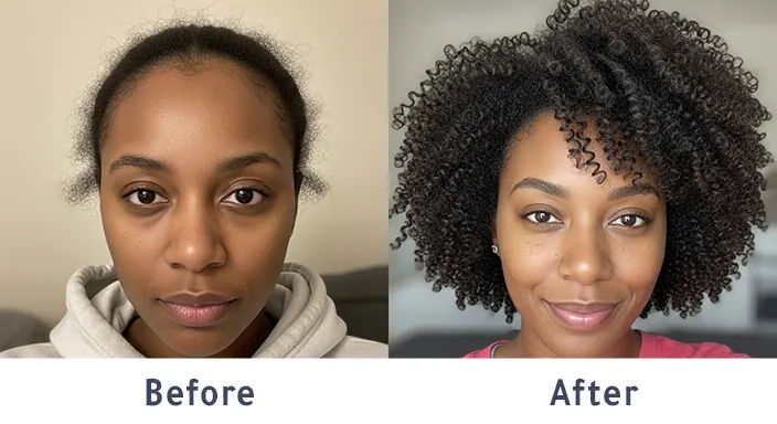 See Before & After Afro Hair Transplant for Afro-Black Hair Women in Istanbul