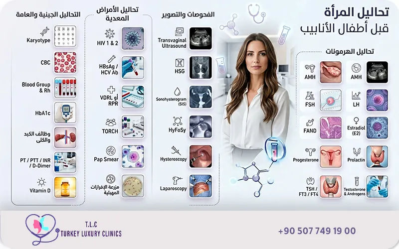 تحاليل الزوجة قبل تجربة أطفال الأنابيب