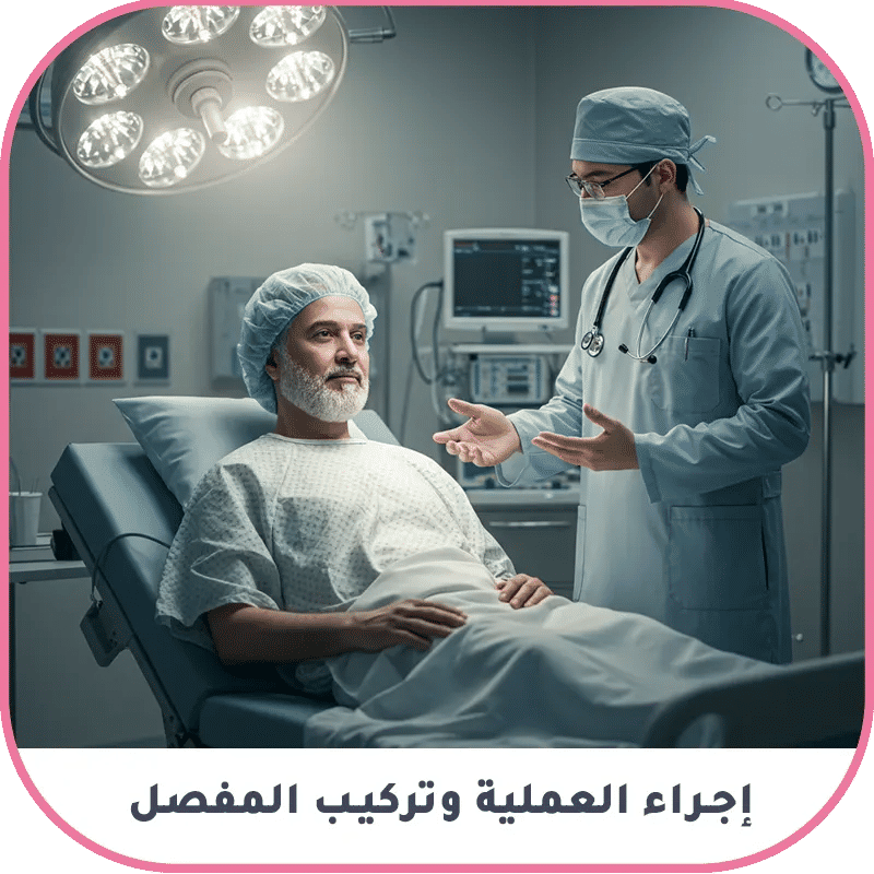 إجراء العملية وتركيب المفصل الاصطناعي